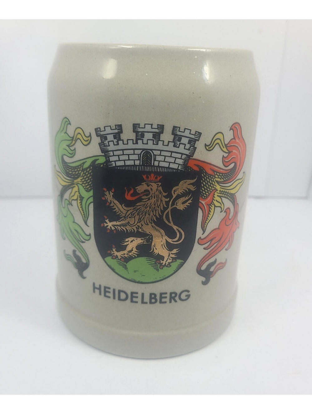 Vintage Heidelberg Stoneware Beer Stein Breweriana With Crest Germany